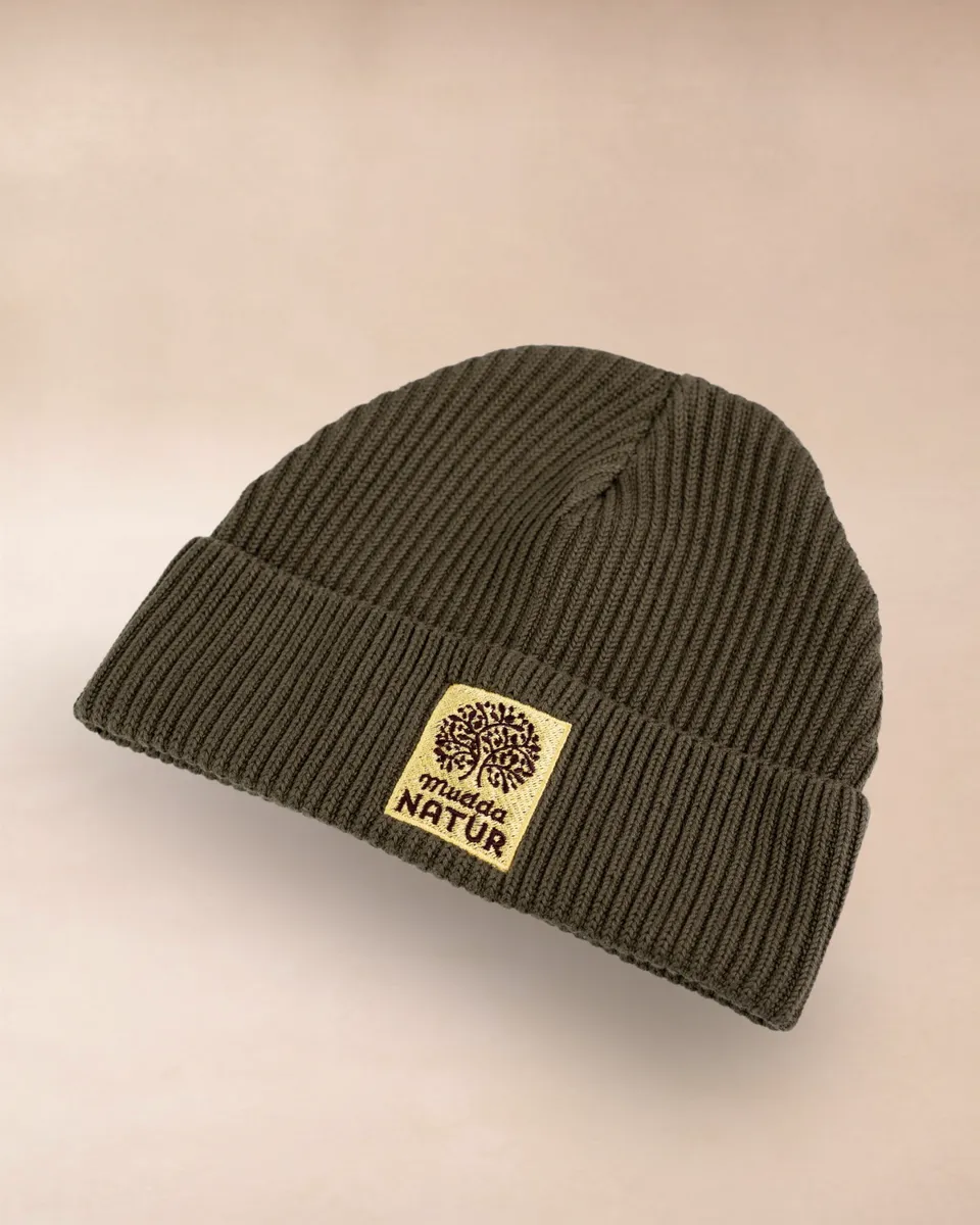 mudda-bio-baumwollm-tze-khaki-beanie-unisex image 1