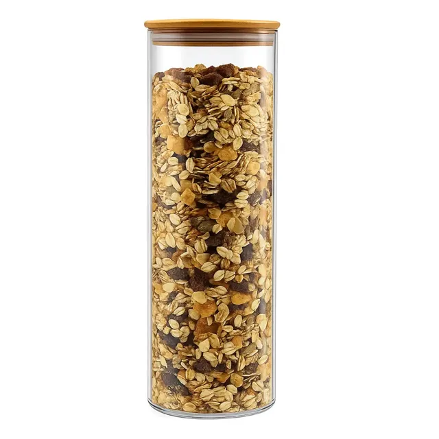 oecolife-vorratsglas-bambusdeckel-2000-ml-borosilikatglas image 1
