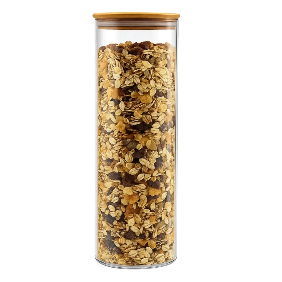 oecolife-vorratsglas-bambusdeckel-2000-ml-borosilikatglas image 1
