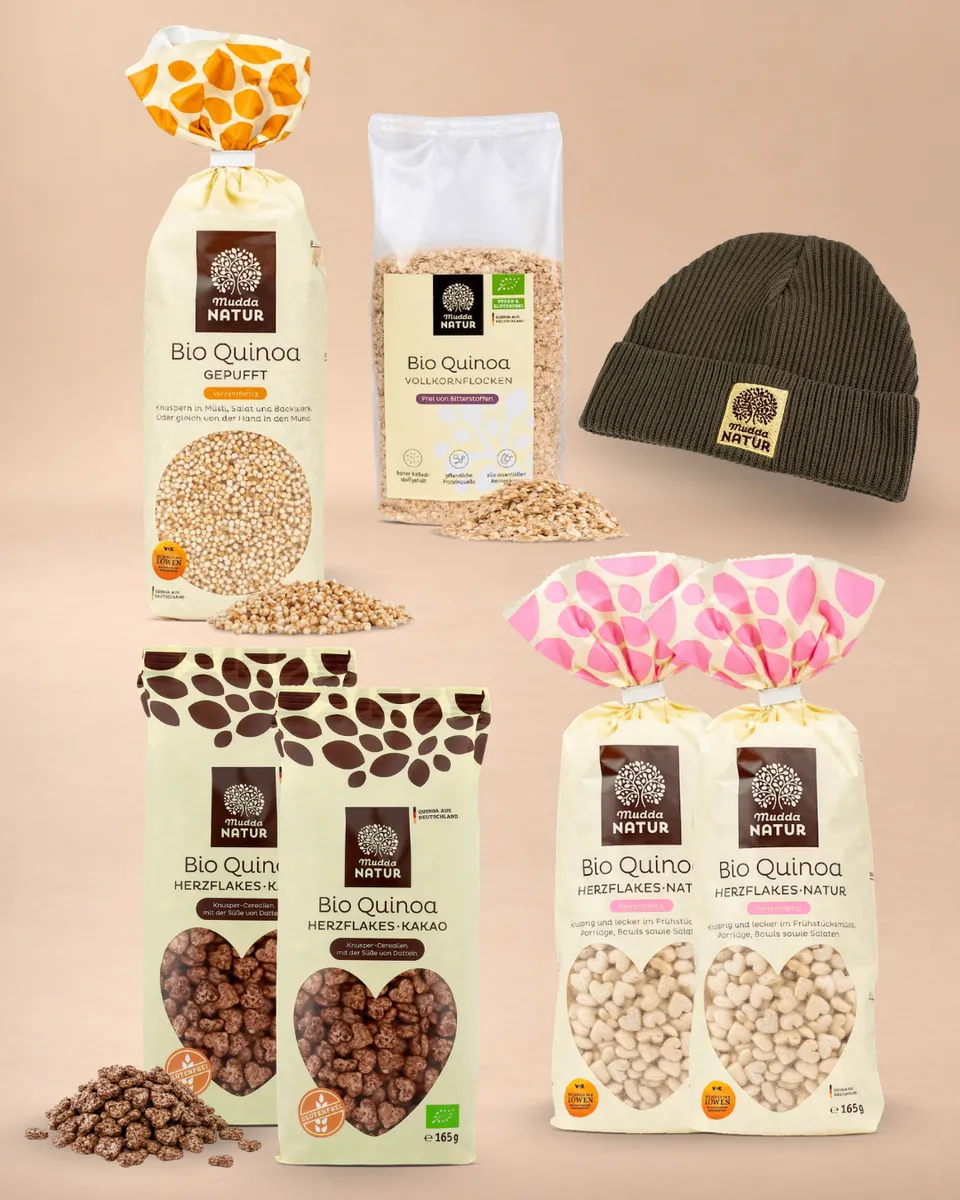 mudda-knusper-kuschel-bio-quinoa-set-m-tze-khaki image 1