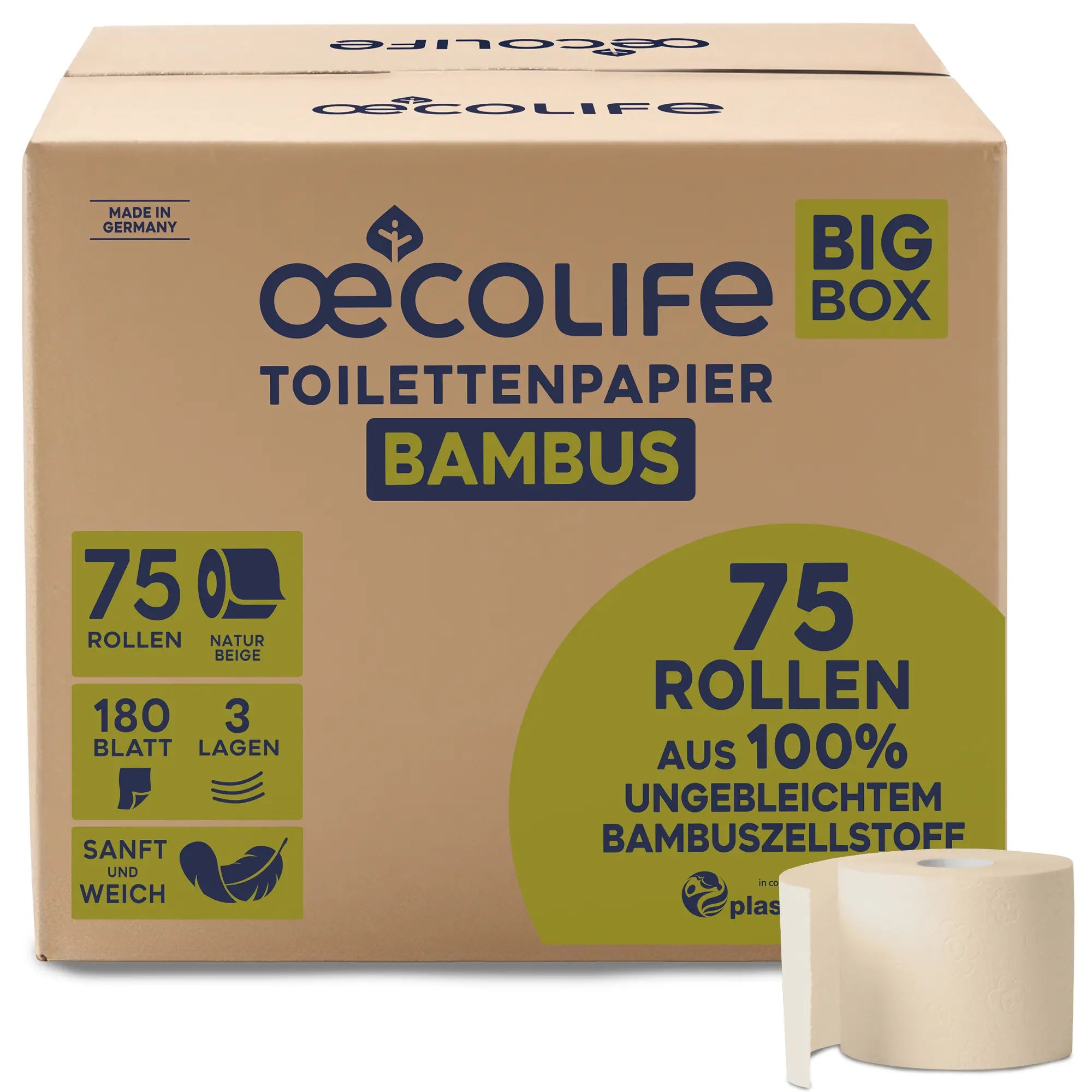 oecolife-bambus-toilettenpapier-xxl-box-75-rollen-3-lagig-beige image 1