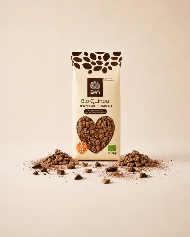 mudda-bio-quinoa-herzflakes-kakao-m-sli-ohne-zucker image 1