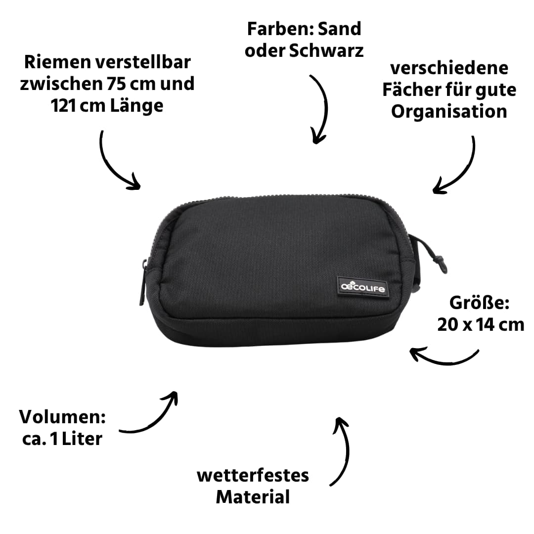 oecolife-essential-bauchtasche-schwarz-1-liter-wetterfest image 2