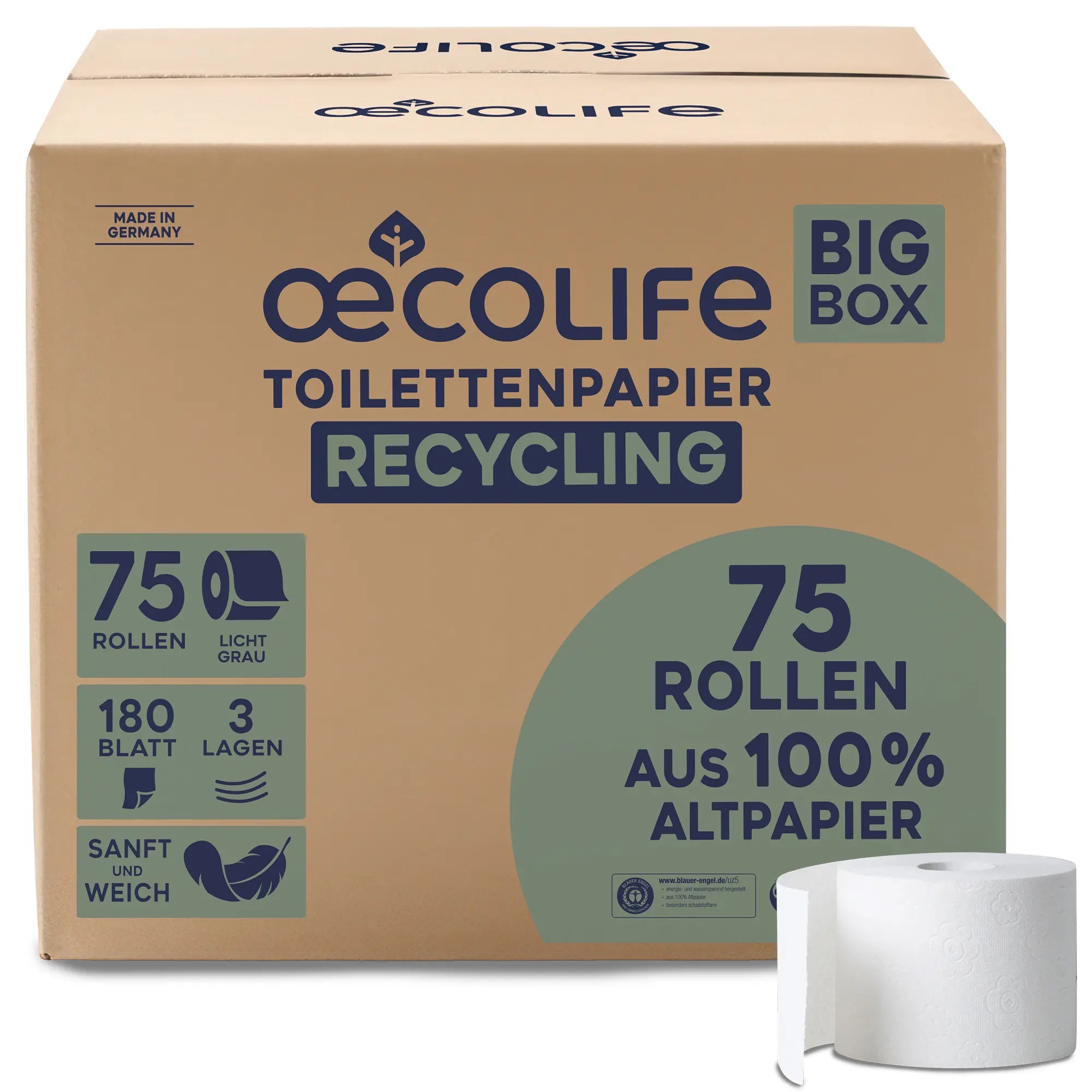 oecolife-hygienepapiere-toilettenpapier-xxl-box-recycling-75-rollen image 1