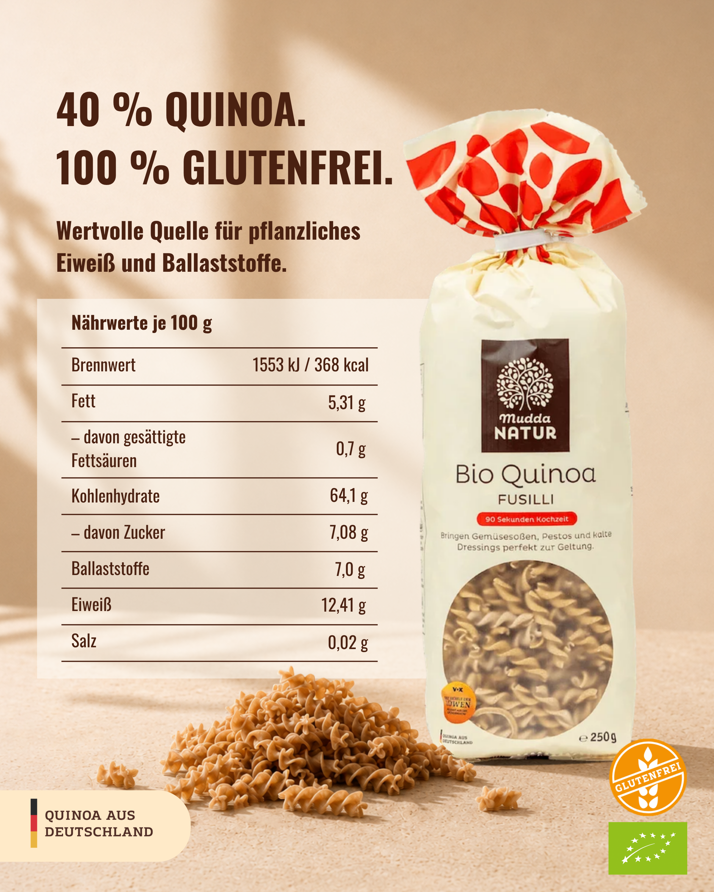 mudda-bio-quinoa-fusilli-mit-hirse-pasta-glutenfrei image 3