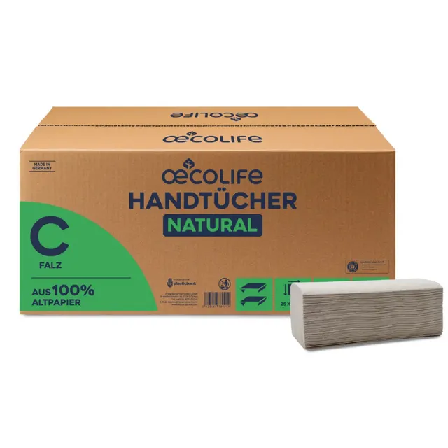 oecolife-hygienepapiere-handt-cher-natural-c-falz-2400-blatt image 1