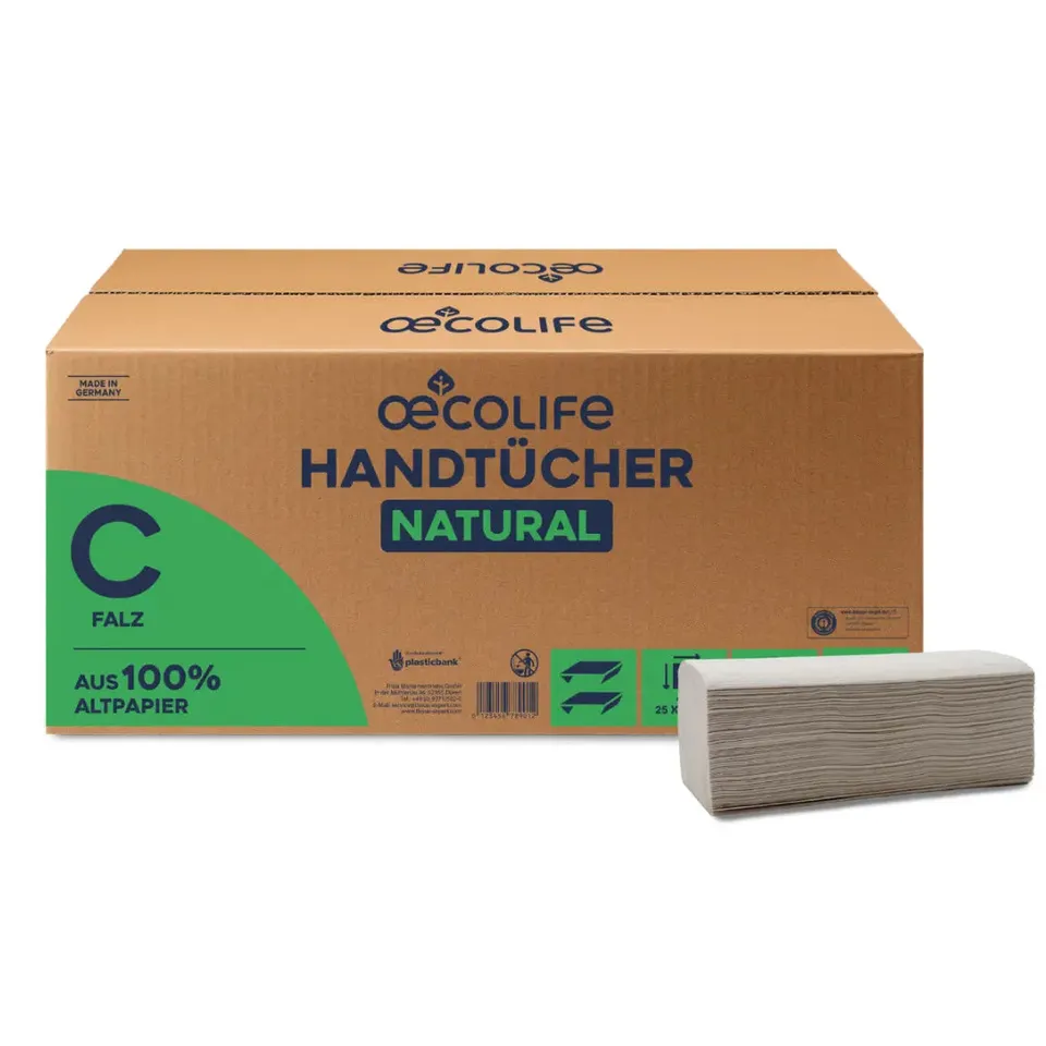 oecolife-hygienepapiere-handt-cher-natural-c-falz-2400-blatt image 1