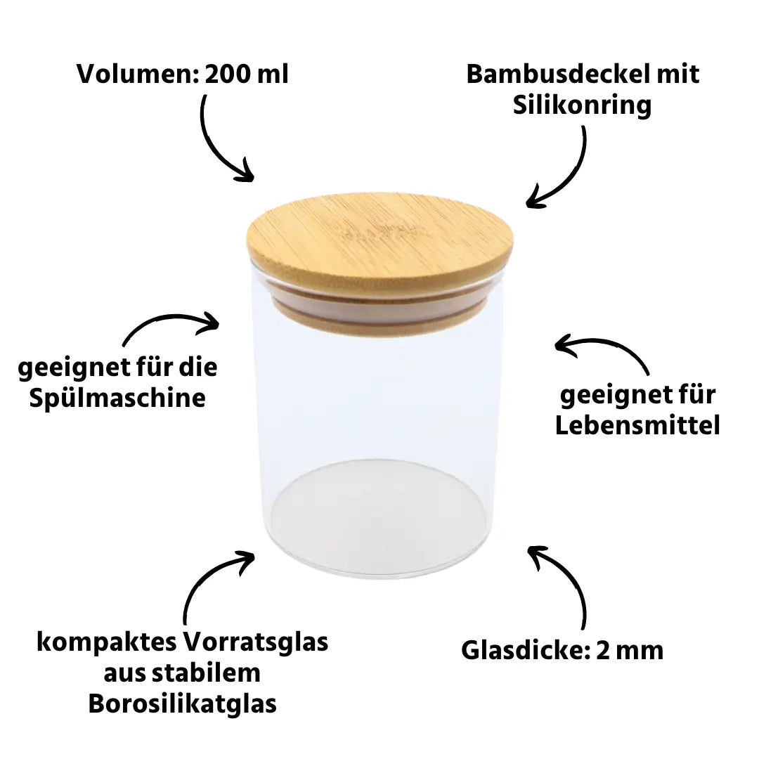 oecolife-vorratsglas-mit-bambusdeckel-200-ml-1-glas-borosilikat image 2