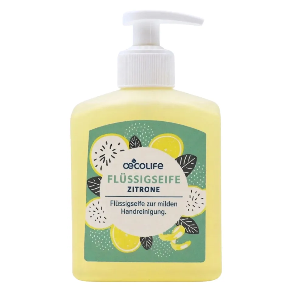 oecolife-fl-ssigseife-zitrone-handseife-300-ml-olive image 1